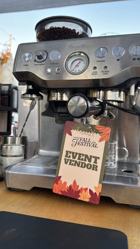 Heavenly Roast espresso machine at a fall festival event