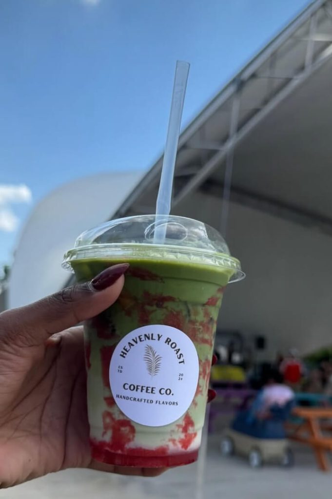 Refreshing iced matcha drink from Heavenly Roast Coffee Co.